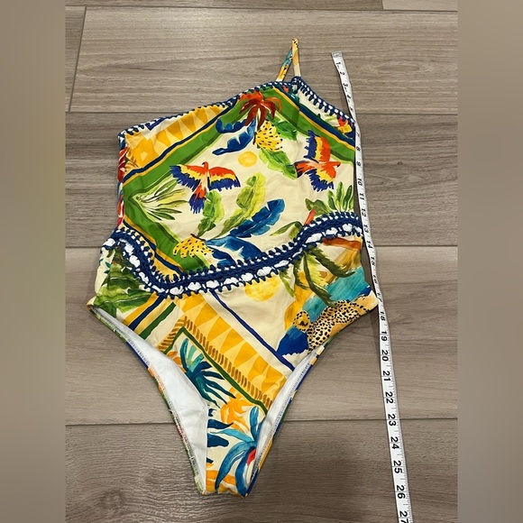 Farm Rio Bahia Mixed Scarves One-Piece Swimsuit Size L - Picture 5 of 9